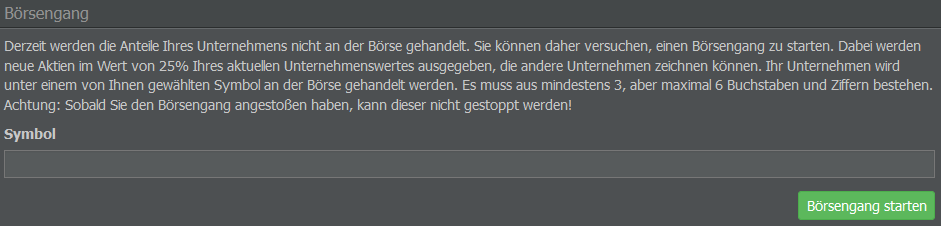 An die Börse gehen